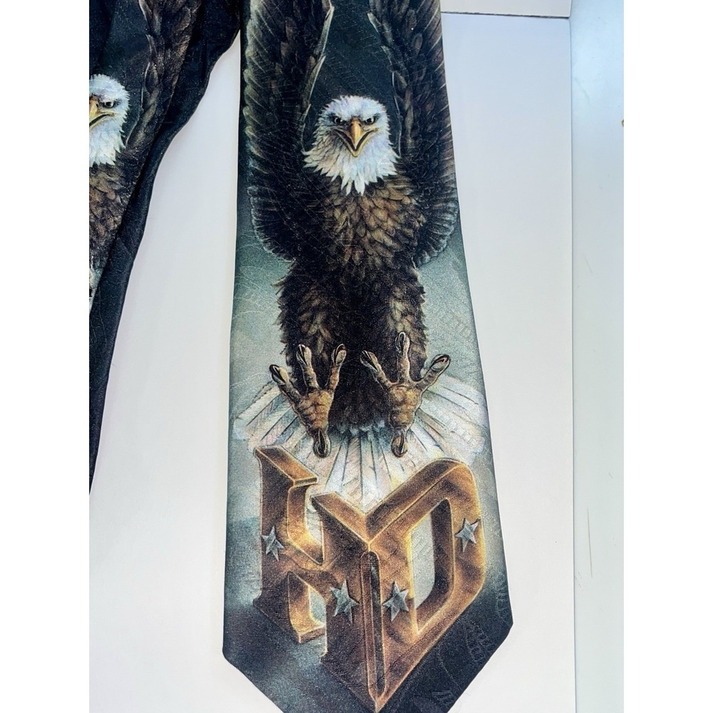 Vintage Harley Davidson Tie Ralph Marlin EAGLE HD Touchdown 1994